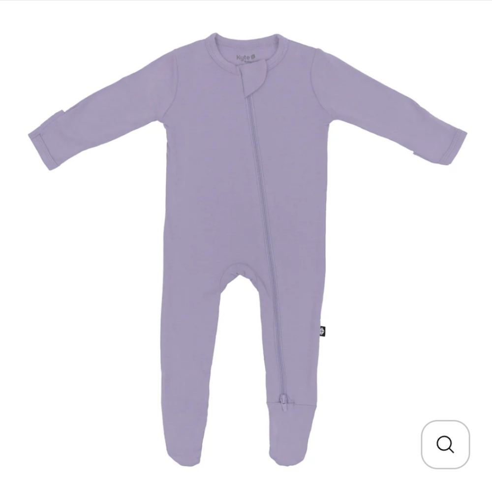 Kyte BABY Bamboo Zippered Footie Pajamas In Taro/light Purple 12-18M